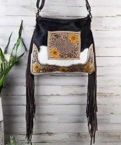 Myra Stay Wild Fringe Cowhide Handbag