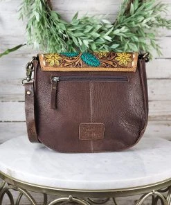 American Darling Steer Skull & Floral Cowhide Crossbody Handbag