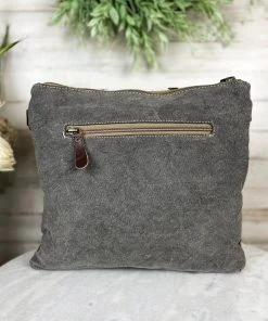 Myra Handbags & Wallets Steer Skull & Sunflower Cowhide Crossbody Handbag