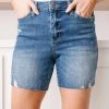 Ave Shops Straight Edge Dark Wash Shorts Bottoms & Jeans