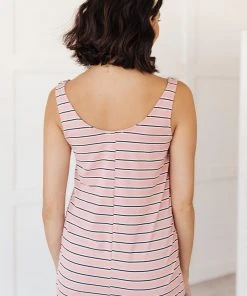 Ave Shops Mauve Stripe Summer Tank Top - Lightweight & Stylish 30 Ave Shops Clothing Stripe On All Summer Long Tank In Mauve