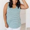 Ave Shops Stripe On All Summer Long Tank In Mint Clothing