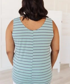 Ave Shops Stripe On All Summer Long Tank In Mint Clothing