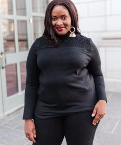 Ave Shops Stylin Girl Black Turtleneck Long Sleeve Top | Women's Fashion Blouse 24 Ave Shops Stylin Girl Turtleneck In Black