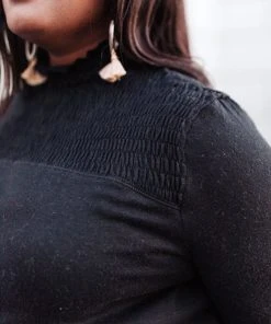 Ave Shops Stylin Girl Black Turtleneck Long Sleeve Top | Women's Fashion Blouse 25 Ave Shops Stylin Girl Turtleneck In Black