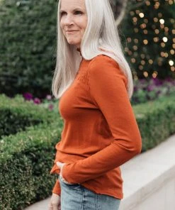 Ave Shops Stylin Girl Rust Turtleneck Top | Long Sleeve Casual Blouse for Women 21 Ave Shops Stylin Girl Turtleneck In Rust Clothing