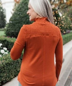 Ave Shops Stylin Girl Rust Turtleneck Top | Long Sleeve Casual Blouse for Women 22 Ave Shops Stylin Girl Turtleneck In Rust Clothing