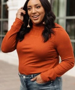 Ave Shops Stylin Girl Turtleneck In Rust Clothing