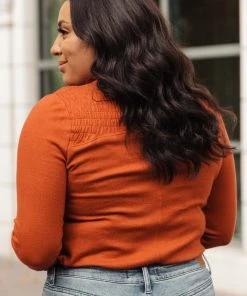 Ave Shops Stylin Girl Rust Turtleneck Top | Long Sleeve Casual Blouse for Women 27 Ave Shops Stylin Girl Turtleneck In Rust Clothing