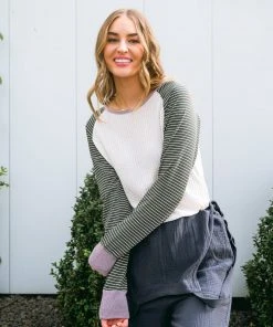 Ave Shops Suave Stripes Raglan Top - Stylish Long Sleeve Tops for Women 33 Ave Shops Suave Stripes Raglan Top Clothing