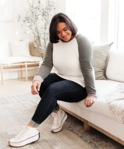 Ave Shops Suave Stripes Raglan Top Clothing