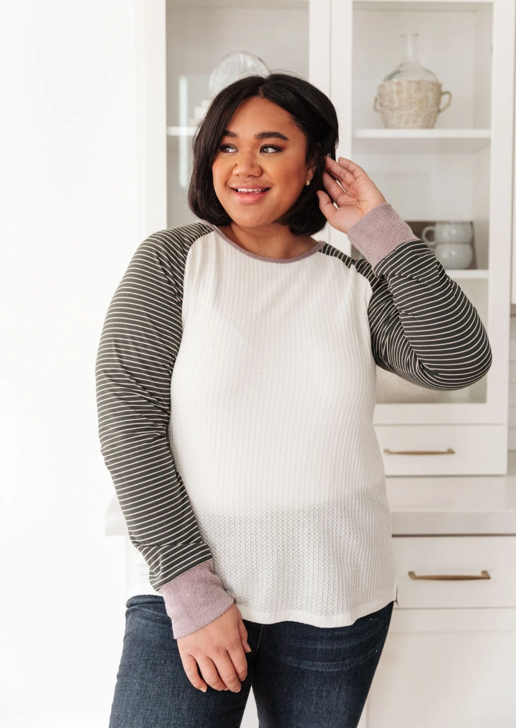 Ave Shops Suave Stripes Raglan Top - Stylish Long Sleeve Tops for Women 3 Ave Shops Suave Stripes Raglan Top Clothing