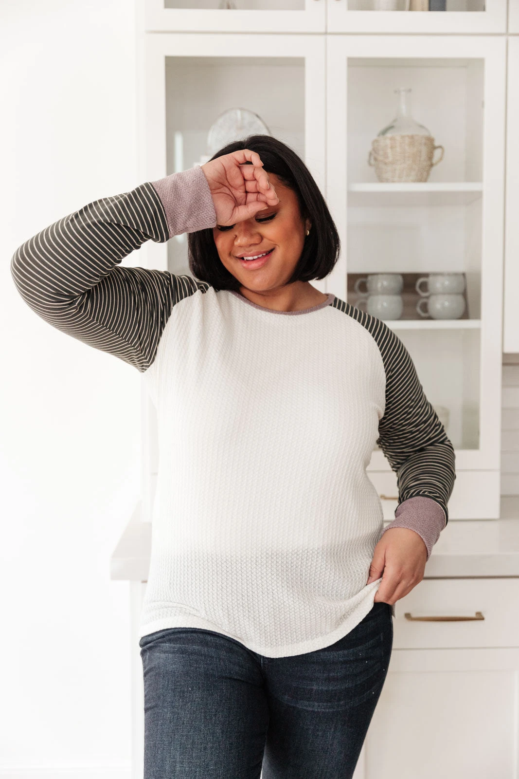 Ave Shops Suave Stripes Raglan Top - Stylish Long Sleeve Tops for Women 7 Ave Shops Suave Stripes Raglan Top Clothing