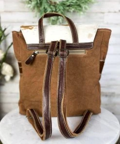 Myra Sunflower & Steer Skull Cowhide Backpack Handbags & Wallets