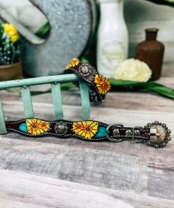 Shiloh Sunflower & Teal Dog Collar