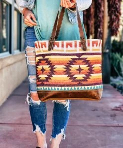 Hopofly Sunlit Scenery Aztec Tote Handbag Handbags & Wallets
