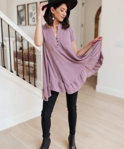 Ave Shops Clothing Sweet Breeze Tunic Dress In Lavender