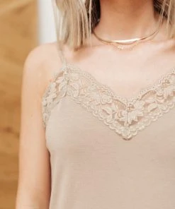 Ave Shops Sweet Fling Lace Top In Mocha