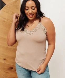 Ave Shops Sweet Fling Lace Top In Mocha