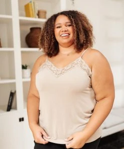 Ave Shops Sweet Fling Lace Top In Mocha