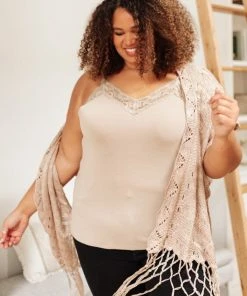 Ave Shops Sweet Fling Lace Top In Mocha