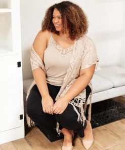 Ave Shops Sweet Fling Lace Top In Mocha