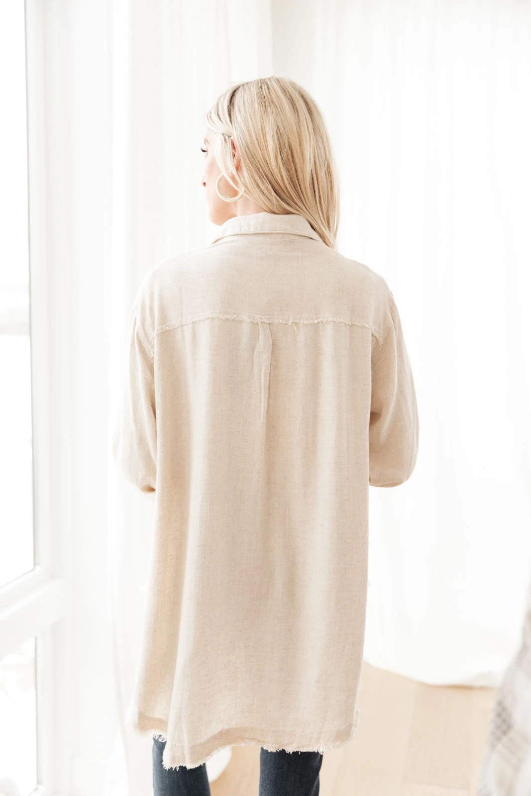 Ave Shops Sweet Kiss Shacket in Natural - Long Sleeve Tops for Women 16 Ave Shops Sweet Kiss Shacket In Natural