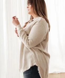 Ave Shops Sweet Kiss Shacket in Natural - Long Sleeve Tops for Women 29 Ave Shops Sweet Kiss Shacket In Natural