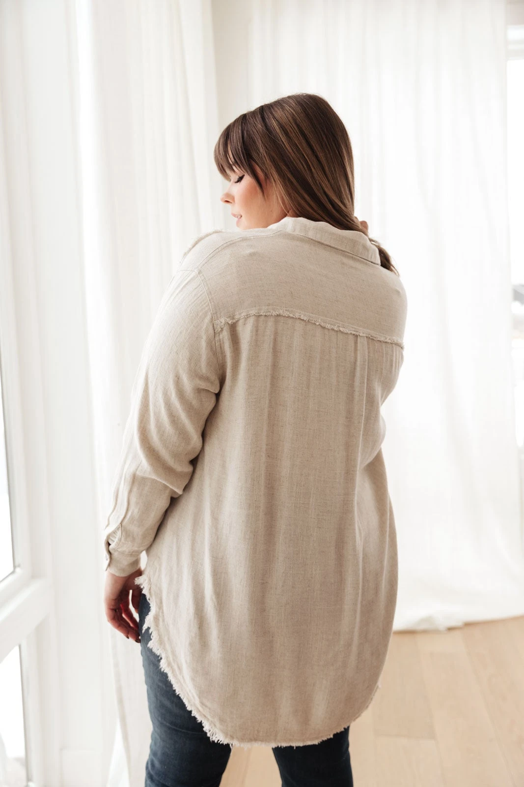 Ave Shops Sweet Kiss Shacket in Natural - Long Sleeve Tops for Women 15 Ave Shops Sweet Kiss Shacket In Natural