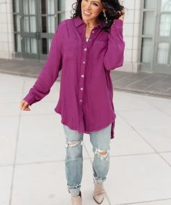 Ave Shops Sweet Kiss Shacket In Mulberry Clothing