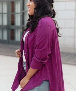 Ave Shops Sweet Kiss Shacket In Mulberry Clothing