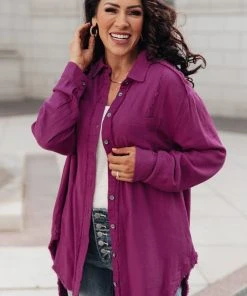 Ave Shops Sweet Kiss Shacket In Mulberry Clothing