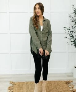 Ave Shops Sweet Kiss Olive Button Down Top - Stylish Long Sleeve Blouse 29 Ave Shops Clothing Sweet Kiss Button Down Top In Olive