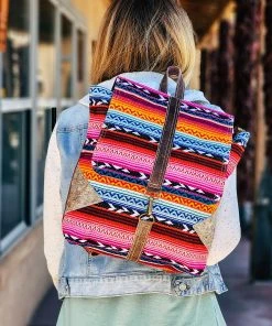 Hopofly Handbags & Wallets Sweet Serape Cowhide Backpack