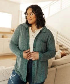 Ave Shops Take Me Back Shacket In Vintage Olive