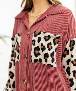 Ave Shops Long Sleeve Tops Take On Me Shacket In Burgundy