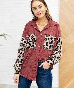 Ave Shops Long Sleeve Tops Take On Me Shacket In Burgundy