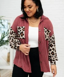 Ave Shops Long Sleeve Tops Take On Me Shacket In Burgundy