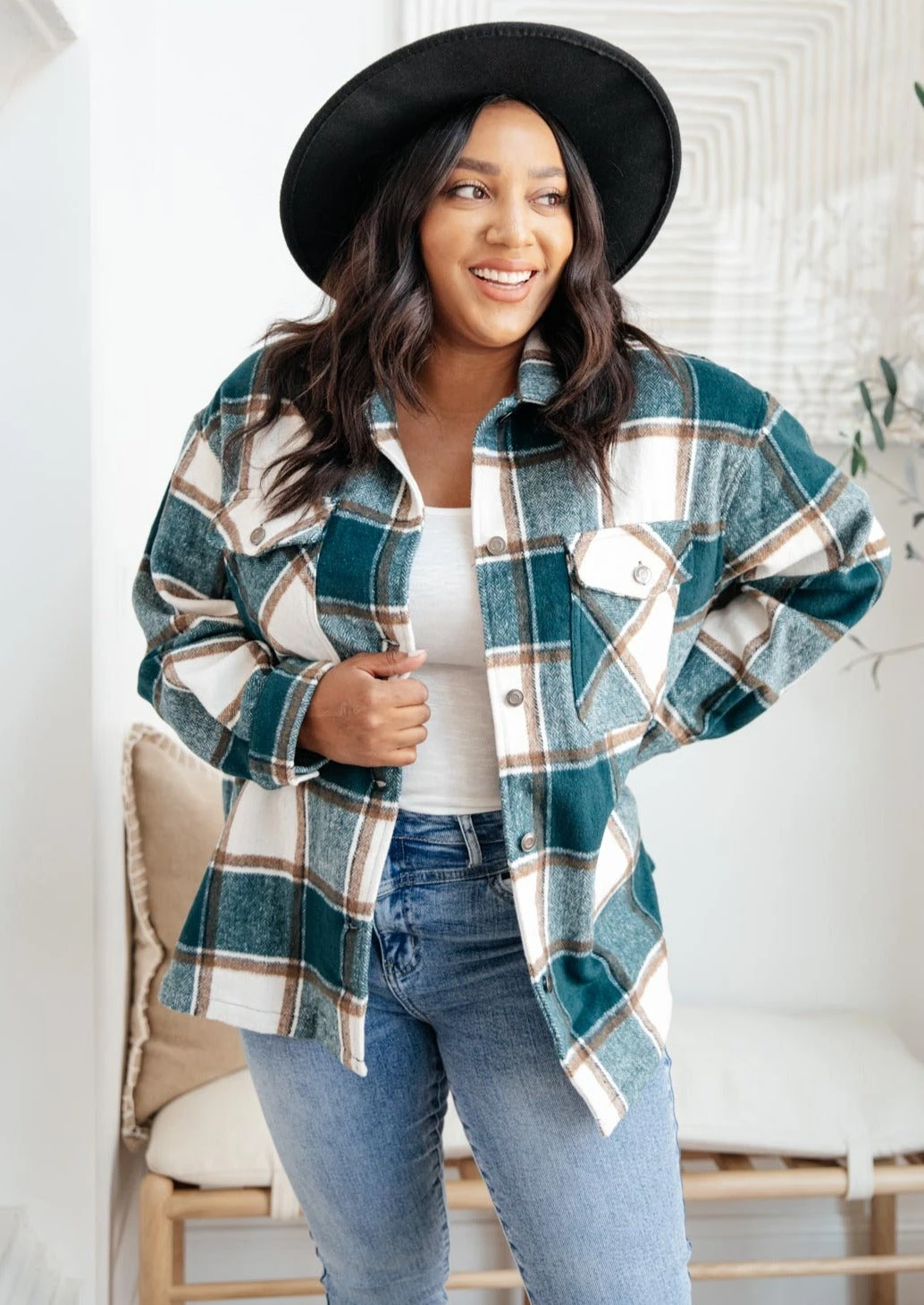 Ave Shops Long Sleeve Tall Pines Plaid Shacket - Stylish Cardigan for Women 3 Ave Shops Long Sleeve Tops Tall Pines Plaid Shacket