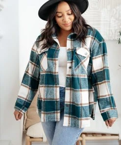 Ave Shops Long Sleeve Tall Pines Plaid Shacket - Stylish Cardigan for Women 22 Ave Shops Long Sleeve Tops Tall Pines Plaid Shacket