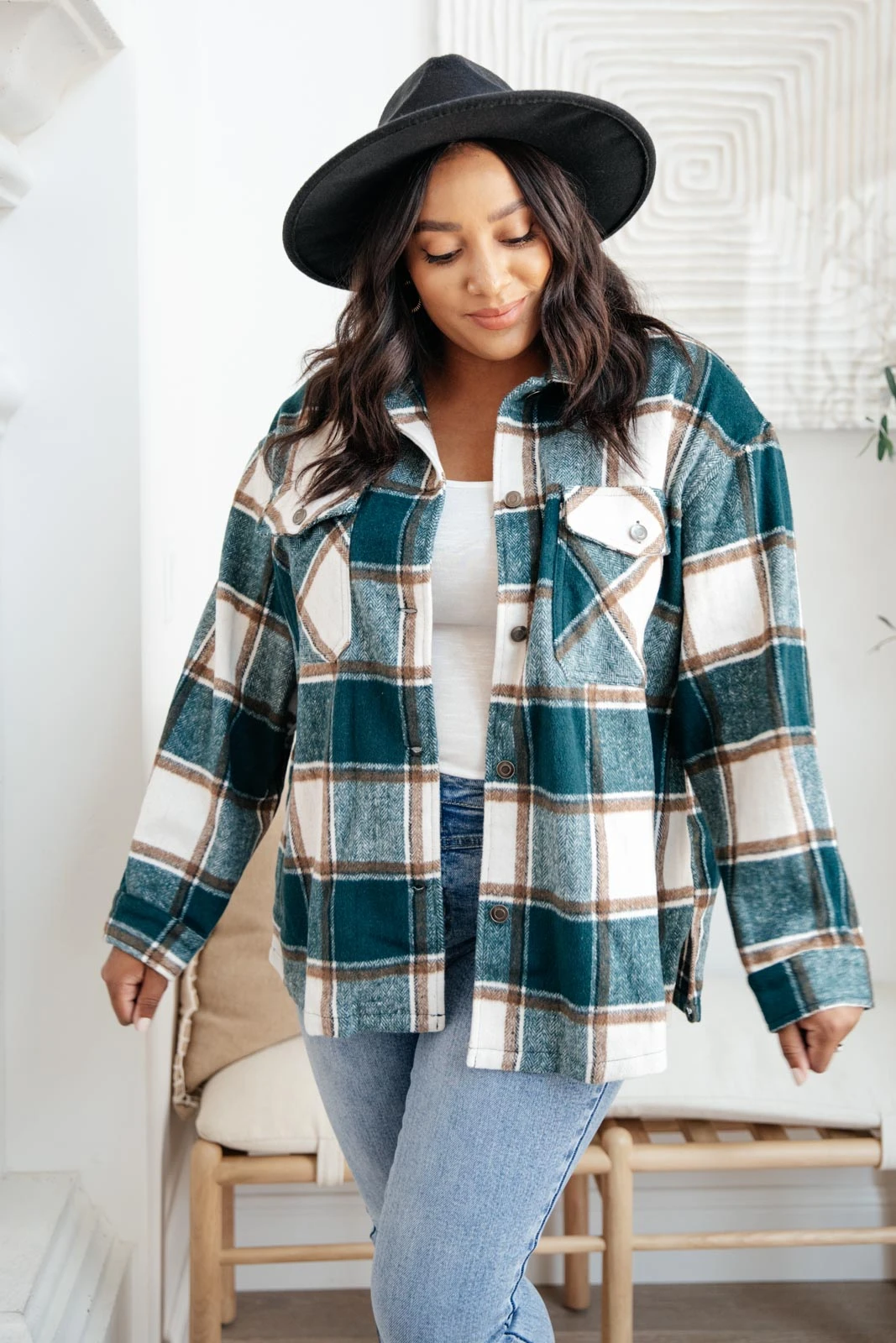 Ave Shops Long Sleeve Tall Pines Plaid Shacket - Stylish Cardigan for Women 6 Ave Shops Long Sleeve Tops Tall Pines Plaid Shacket