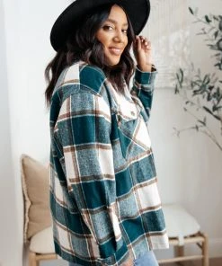 Ave Shops Long Sleeve Tall Pines Plaid Shacket - Stylish Cardigan for Women 24 Ave Shops Long Sleeve Tops Tall Pines Plaid Shacket