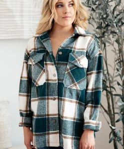 Ave Shops Long Sleeve Tall Pines Plaid Shacket - Stylish Cardigan for Women 32 Ave Shops Long Sleeve Tops Tall Pines Plaid Shacket