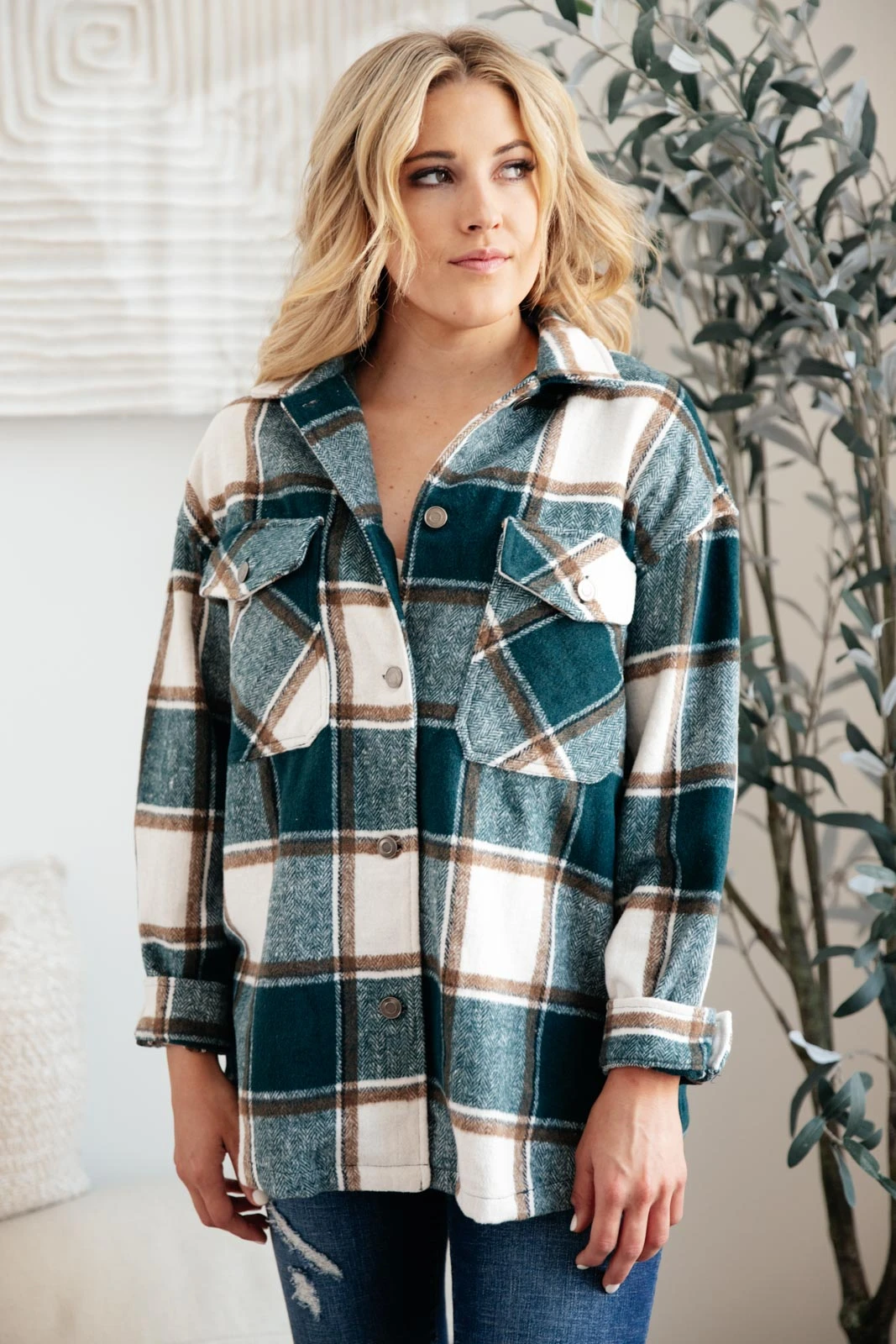 Ave Shops Long Sleeve Tall Pines Plaid Shacket - Stylish Cardigan for Women 16 Ave Shops Long Sleeve Tops Tall Pines Plaid Shacket