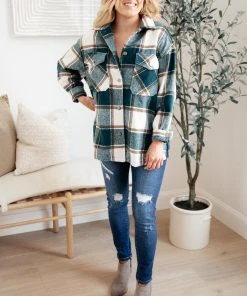 Ave Shops Long Sleeve Tall Pines Plaid Shacket - Stylish Cardigan for Women 29 Ave Shops Long Sleeve Tops Tall Pines Plaid Shacket