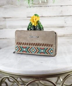 Montana West Tan Aztec Embroidered Wallet New Arrivals