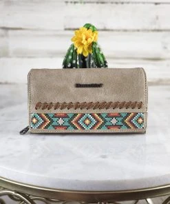 Montana West Tan Aztec Embroidered Wallet New Arrivals