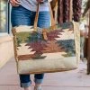 Myra Tan Aztec & Cowhide Weekender Handbag Handbags & Wallets