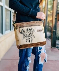 Sixtease Tan Be Brave Dreamcatcher Crossbody/Shoulder Bag Handbags & Wallets