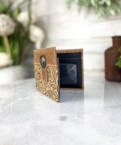 Myra Tan Floral Embossed Bi-Fold Wallet >> MEGA SALE <<